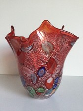 Italian MURANO Art Glass MILLEFIORI VASE -  in MINT  Cond. - 6 1/4" tall