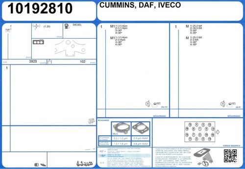 Full engine gasket - full, for
