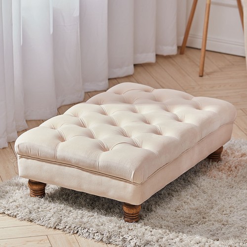 Velvet footstool ottoman bench - ottoman,