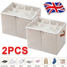 2x Foldable Shoe Storage Box