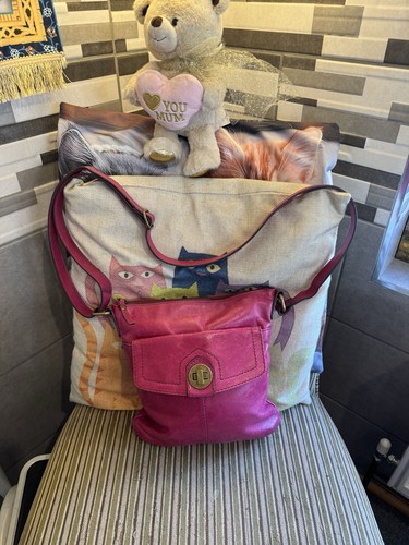Pink genuine leather - genuine,