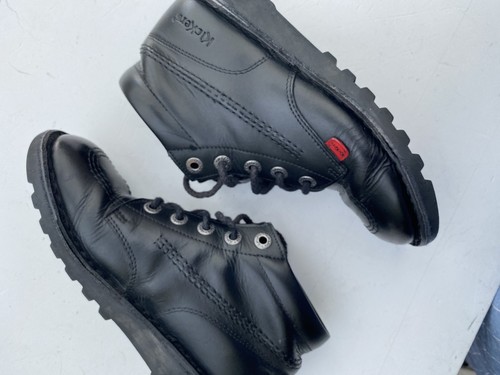 Kickers kick black leather - hi,