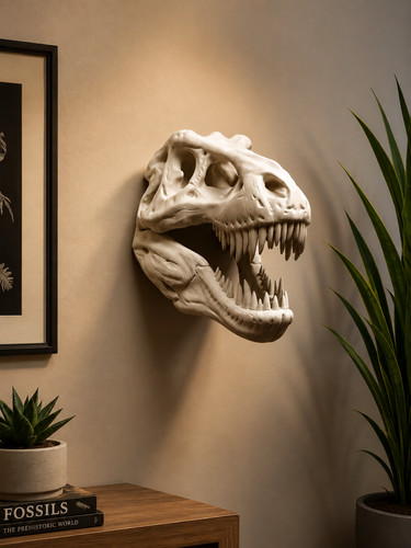 Rex dinosaur skull wall - dinosaur,