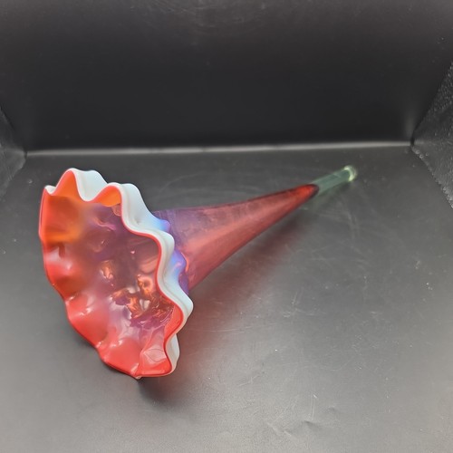 Large cranberry glass epergne - large,