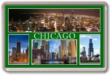 FRIDGE MAGNET - CHICAGO - Large - USA TOURIST