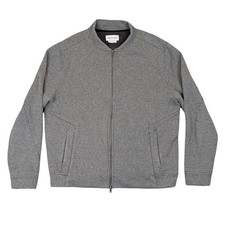 Ministry of Supply Hybrid Fleece Bomber Jacket Men's XL Gray Sweatshirt Full Zip