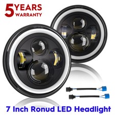 For Hummer H1 H2 H3 Pair 7" Inch LED Headlight Halo Ring DRL W/ Turn Signals kit