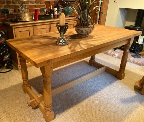 Oak refectory dining table - dining,