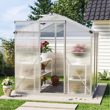 4x6 6x6 8x6 10x6ft Outdoor Greenhouse Apex Roofing Garden Shed Plant Grow House