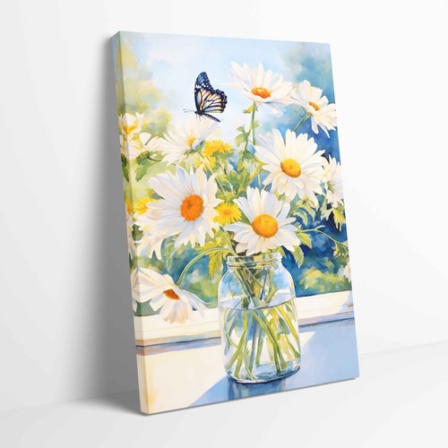 Daisy flowers glass - glass, vase