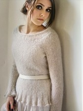 Kim Hargreaves Knitting Pattern Ladies Flounce Sweater In Rowan Kidsilk Aura