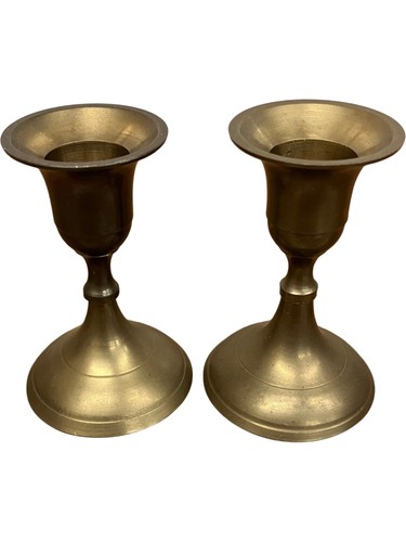 Vintage brass candlesticks - brass,