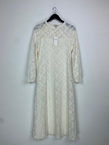 Cream floral lace midi - m&s,