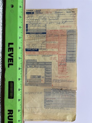 1972 uhaul trailer rental - 1972,