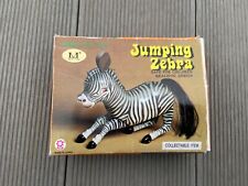 Vintage Tin Plate Jumping Zebra Wind-Up Toy 1980’s Working With Key