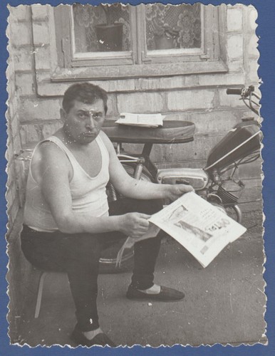 Handsome shirtless guy reads - handsome,
