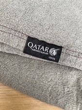 NEW Qatar Airways Grey Fleece Cabin Blanket. Brand New.