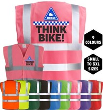 THINK BIKE RIDERCAM Hi-Vis MOTORBIKE BIKER High Visibility Safety Vest Waistcoat