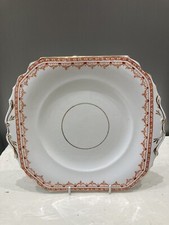 VINTAGE E&B.L Duchess ORANGE AND GOLD China Handled Cake Plate