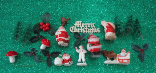 Vintage christmas cake toppers - vintage,