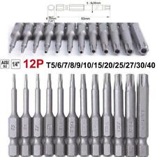 12 PCS TORX SCREWDRIVER BIT SET HEX SECURITY MAGNETIC 5CM T5/6/7/8/9/10/15/20-40