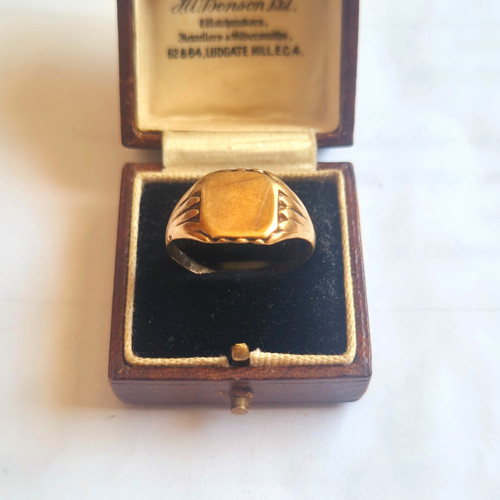 9ct gold signet ring size - 9ct,