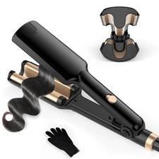 Hair Waver - Mini Crimper, UKLISS Pro Beach Waves Curler, Mermaid Black Gold 