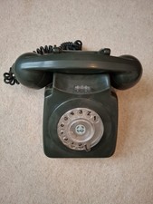 Vintage Rotary Dial Telephone Green Retro Collectable Landline Phone Prop Used 
