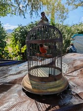 Antique Cage With Bird On Music Box To Restore (XIXth)
