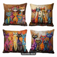 Set 4 Modern Vibrant Cat