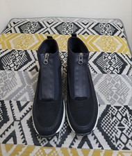 EUC Womens Reiker Front Zip Neoprene Stretch Wedge Ankle Boots size 5 EU 38