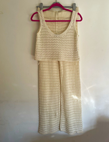 Women cream crochet knit - cream,