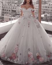 Off Shoulder Tulle Ball Gown