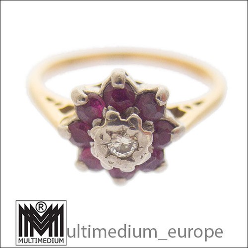 Art deco 750 yellow gold - 750, ruby