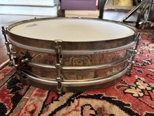 Ludwig 15x4 Universal Snare Drum NOB Two Piece Nickel Over Brass 1920s Vintage