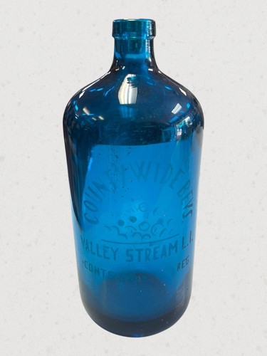 Antique blue seltzer bottle - seltzer,