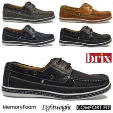 MENS COMFORT MEMORY FOAM SLIP ON CASUAL BOAT DECK LOAFERS DRIVING WALKING SHOES