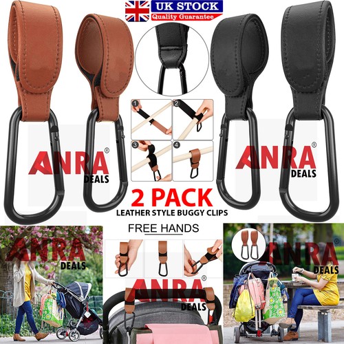 Leather buggy clips - clips, pram