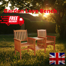 Garden Love Bench Wooden Seat