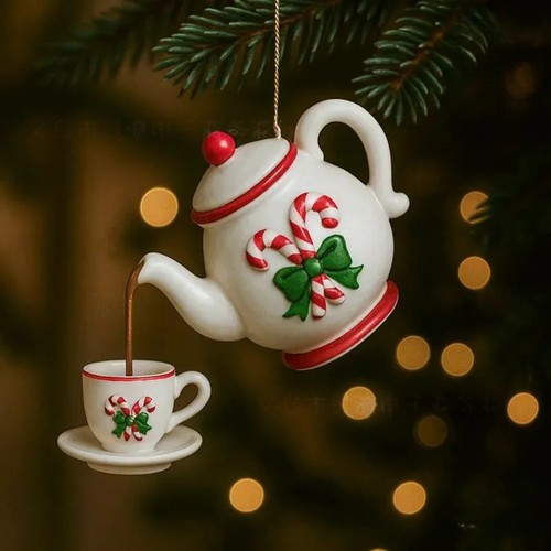 Christmas teapot ornament - teapot,