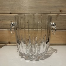 MIKASA CLEAR “PARK LANE” CRYSTAL CHAMPAGNE BUCKET W/LIFT RINGS