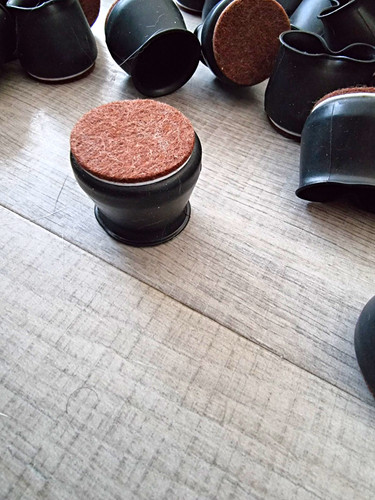 Black rubber round furniture - black,