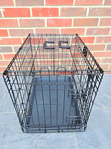 Folding metal wire dog - wire, cage