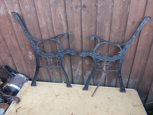 Vintage cast iron garden bench - vintage,