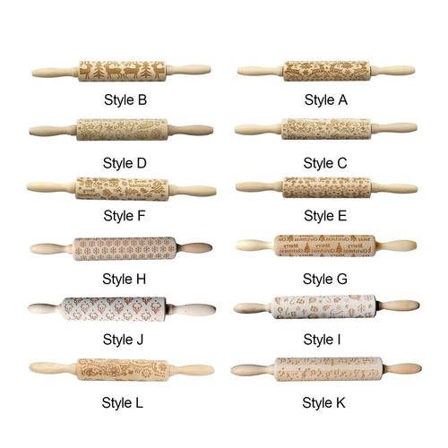 Wooden rolling pin with - wooden,