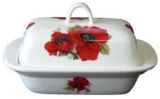 Poppy butter dish deep white