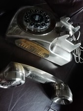 VTG CHROME WHITEHOUSE USA OLD SCHOOL DIAL PHONE BUTTON METAL TV FILM PROP RETRO