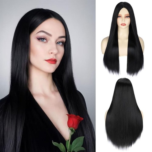 Womens long black wig for - womens,