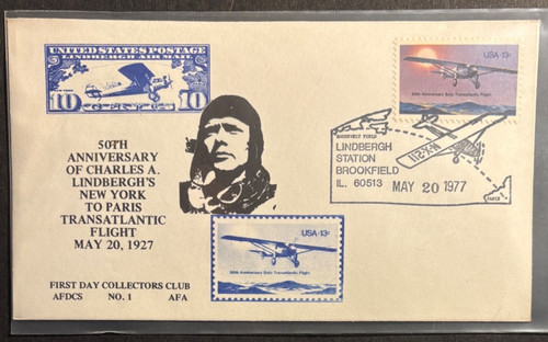 1710 fdc 13c - fdc,, lindbergh