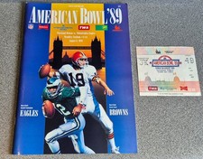 NFL PROGRAMME & TICKET** AMERICAN BOWL 89 ** EAGLES VS BROWNS ** WEMBLEY STADIUM
